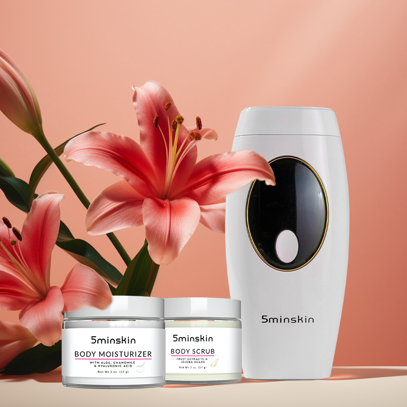 5MINSKIN HAIR ZAPPER 2.0 + Crema idratante e scrub corpo all'aloe